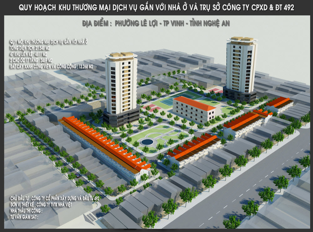 Dự án khu chung cư liền kề Phường Lê Lợi - TP Vinh